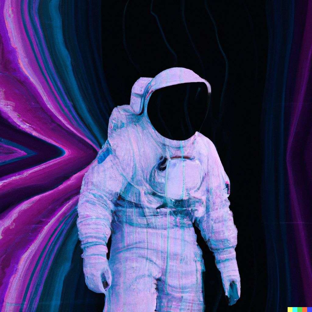 an astronaut, digital art, synthwave